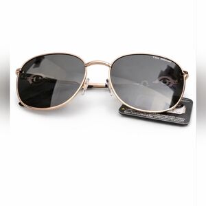 🆕True Religion Gold Aviator Sunglasses Black Lens  Logo Rhinestone Frame Unisex